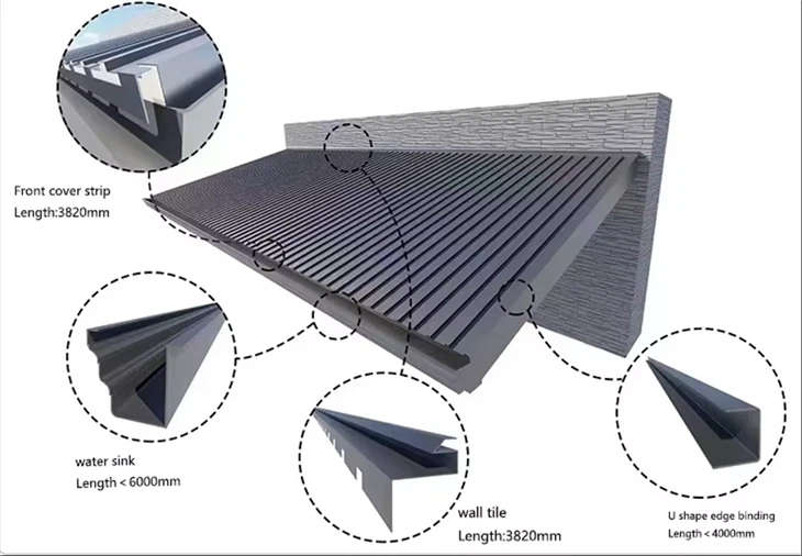 Custom Size ALuminum Roofing Panel Metal Roof Tile factory