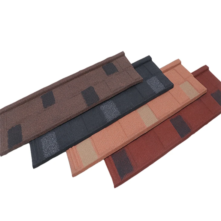 Disaster Resistant Africa Cheaper Stone Coated Metal Roof Tile Building Material Sand Cover Steel Roofing Sheet Eurotile Shingle
