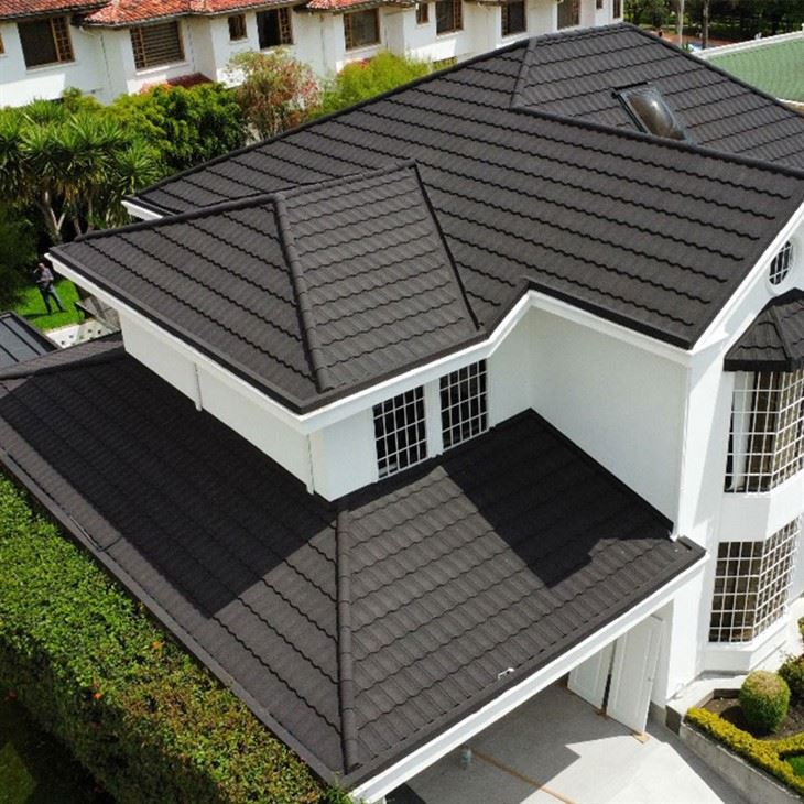 Modern European Style Standard Size Stone Coated Metal Roof Tile